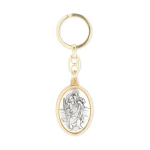 St. Christopher Gold and Silver Keyring