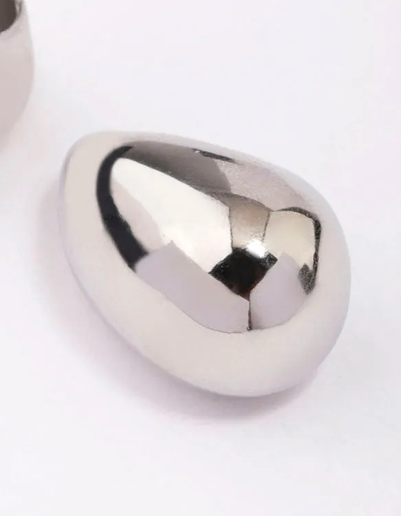 Stainless Steel Large Teardrop Earrings
