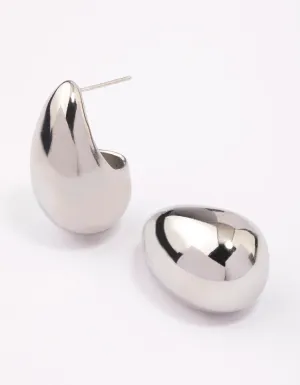 Stainless Steel Large Teardrop Earrings