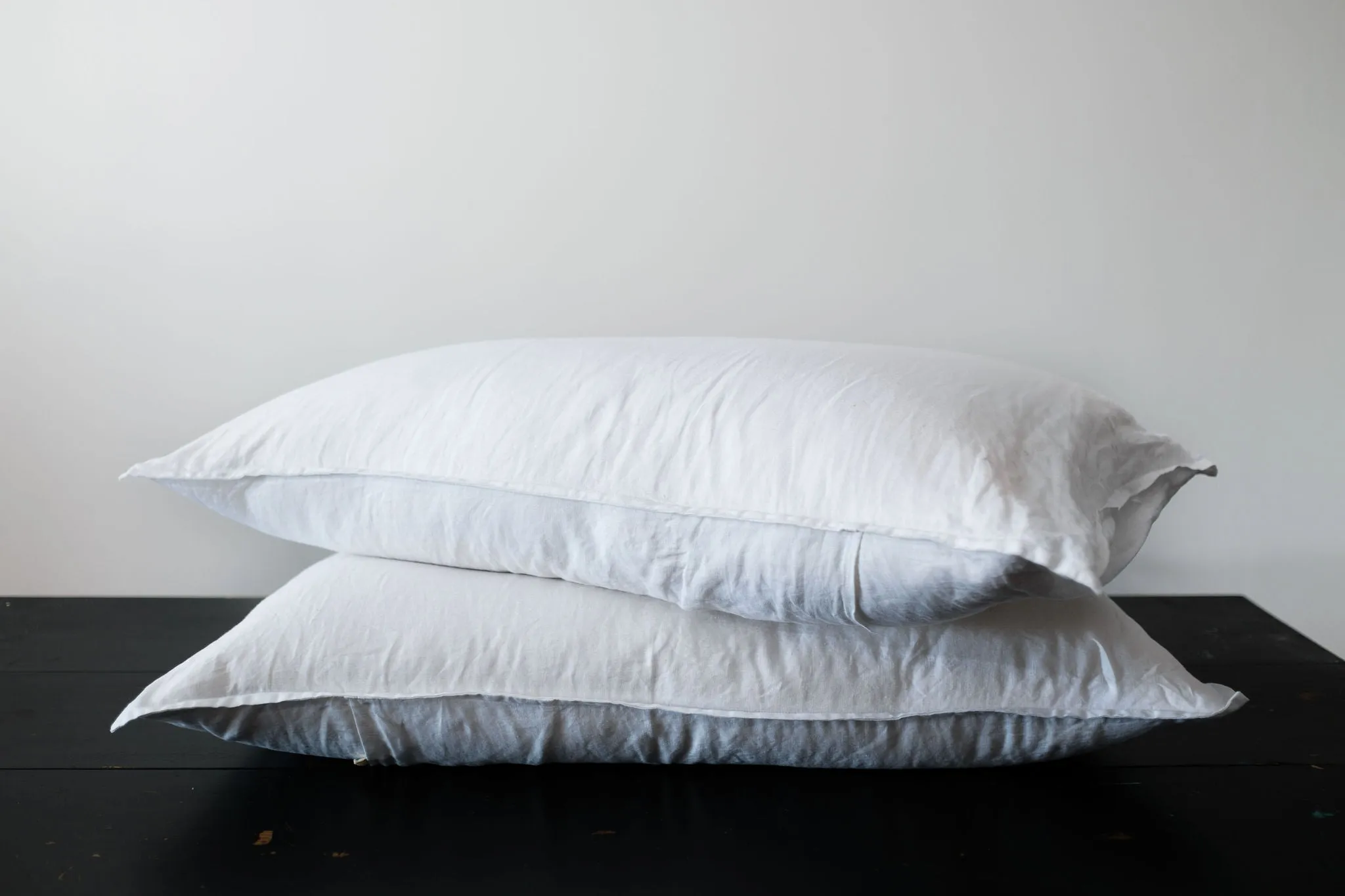 STANDARD FLAX LINEN PILLOWCASE PAIR - WINTER WHITE