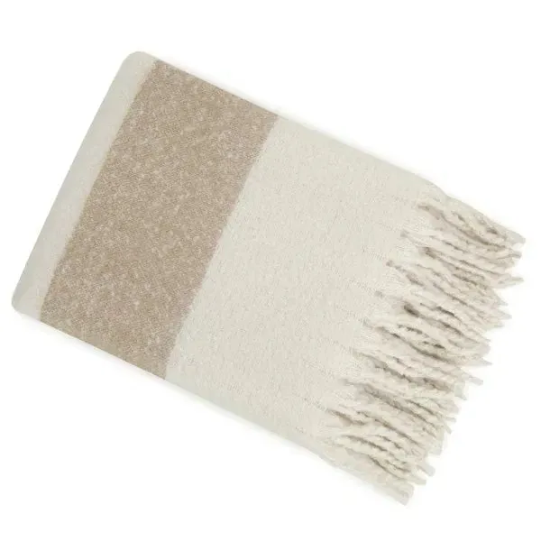 Stripe Throw - Ivory/Taupe