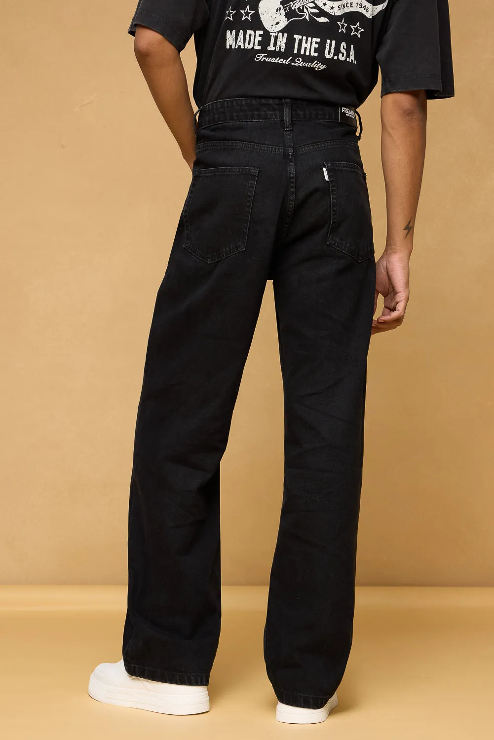 Sturdy Black Men's Baggy Fit Jeans
