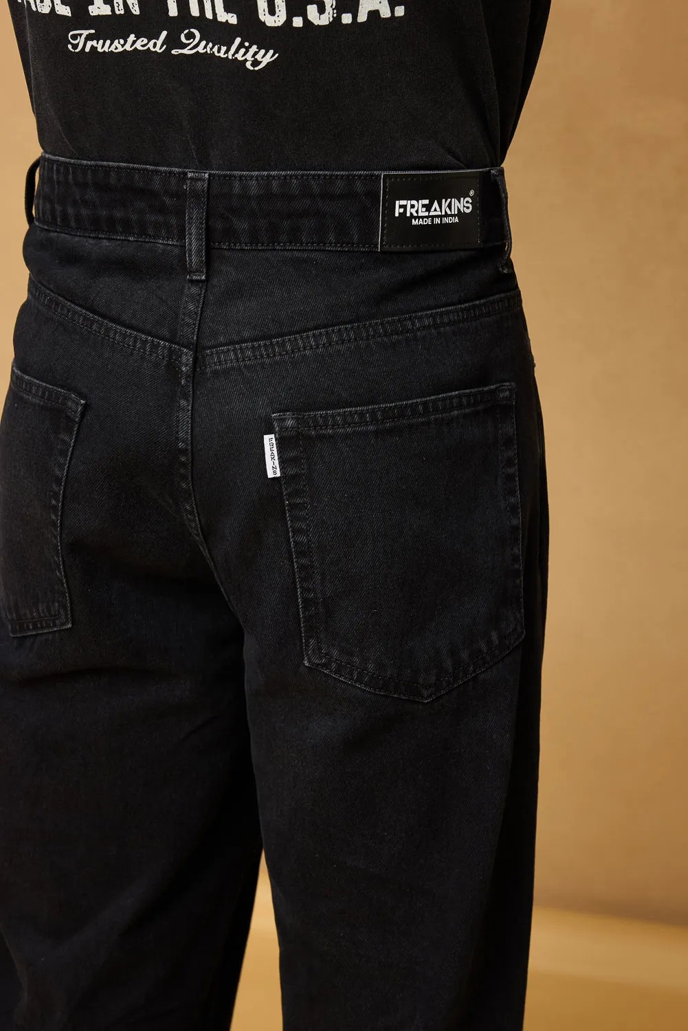 Sturdy Black Men's Baggy Fit Jeans