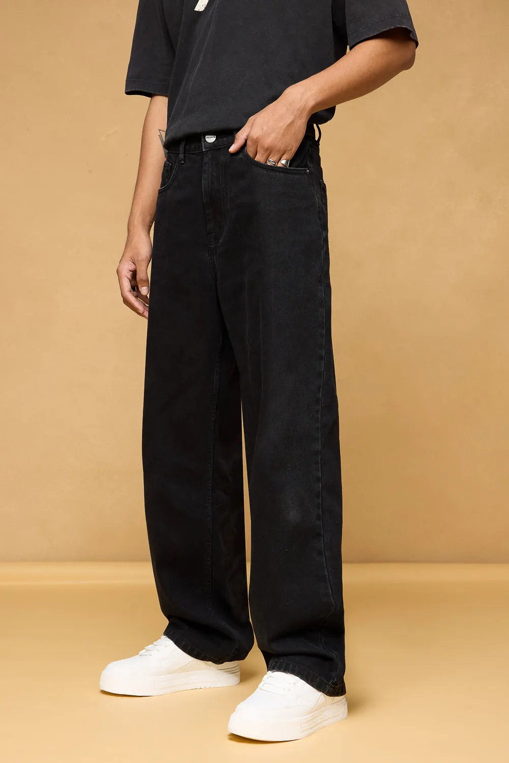 Sturdy Black Men's Baggy Fit Jeans