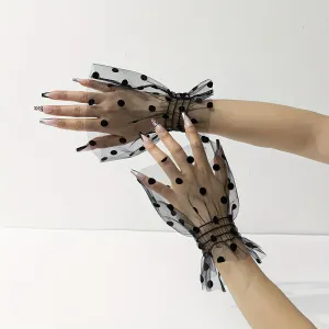 Stylish Polka Dot Lace Fake Sleeves Casual and Versatile