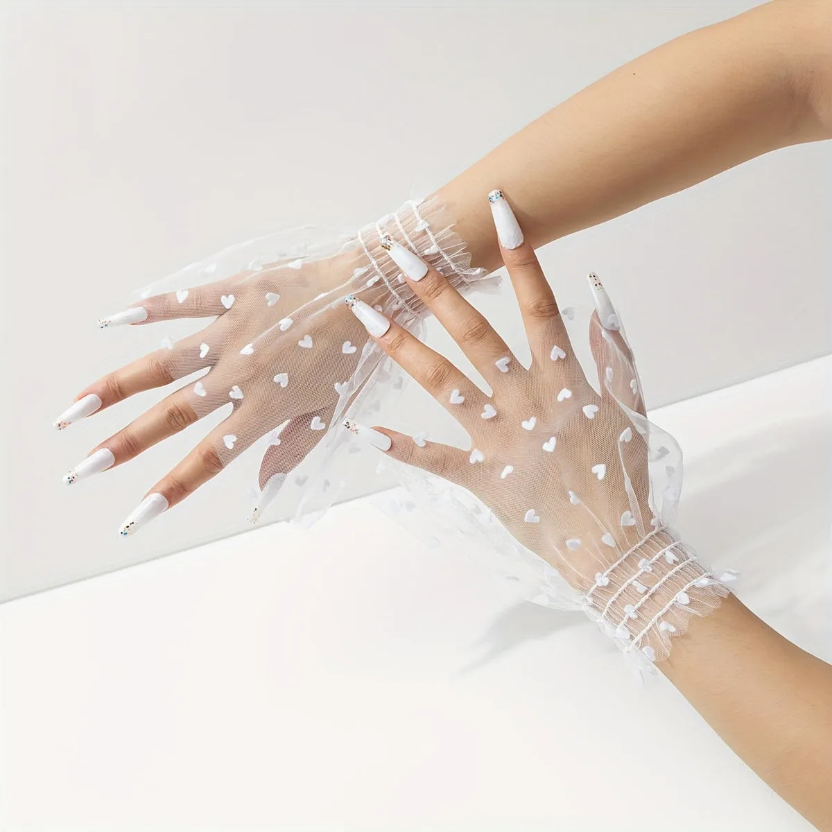 Stylish Polka Dot Lace Fake Sleeves Casual and Versatile