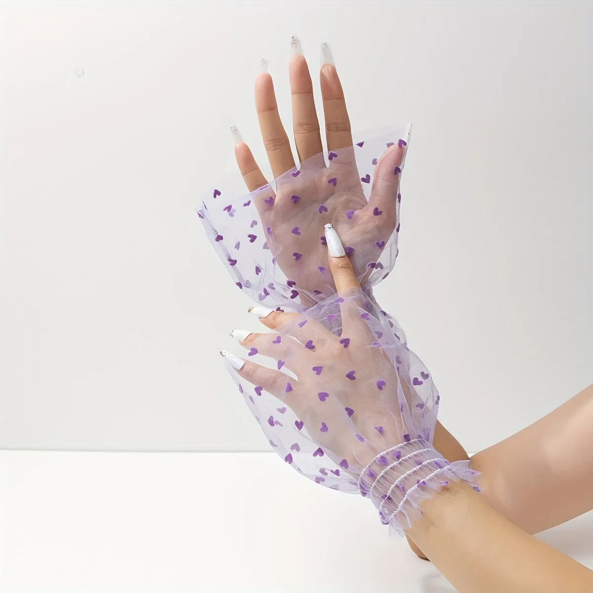 Stylish Polka Dot Lace Fake Sleeves Casual and Versatile