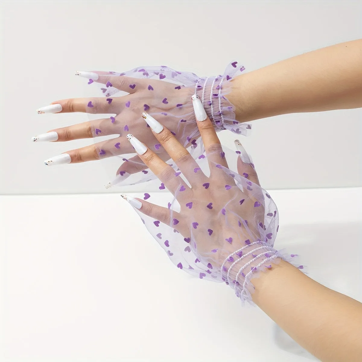 Stylish Polka Dot Lace Fake Sleeves Casual and Versatile