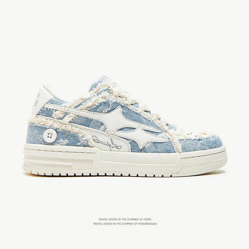 Summer Denim Men's Breathable Shoes