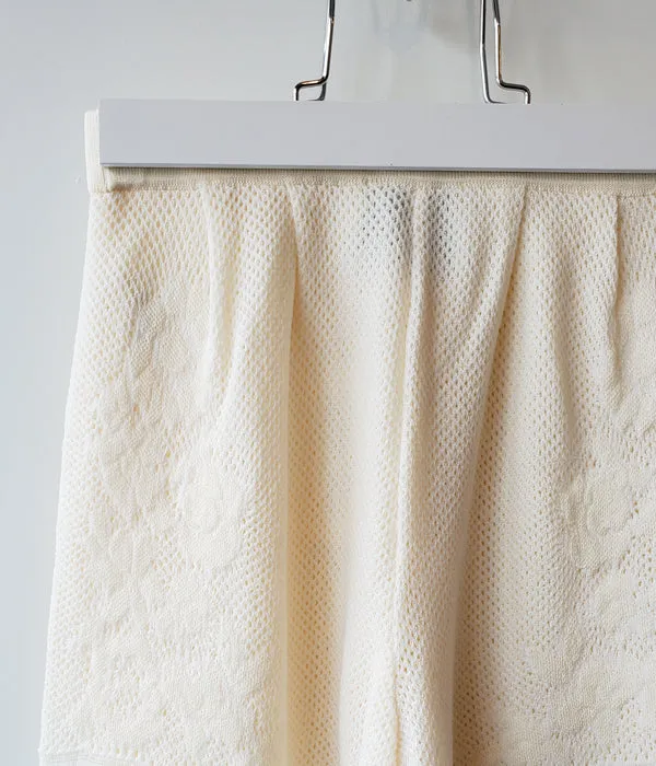 TAN/FLORAL PATTERNED LACY PANTS(IVORY)