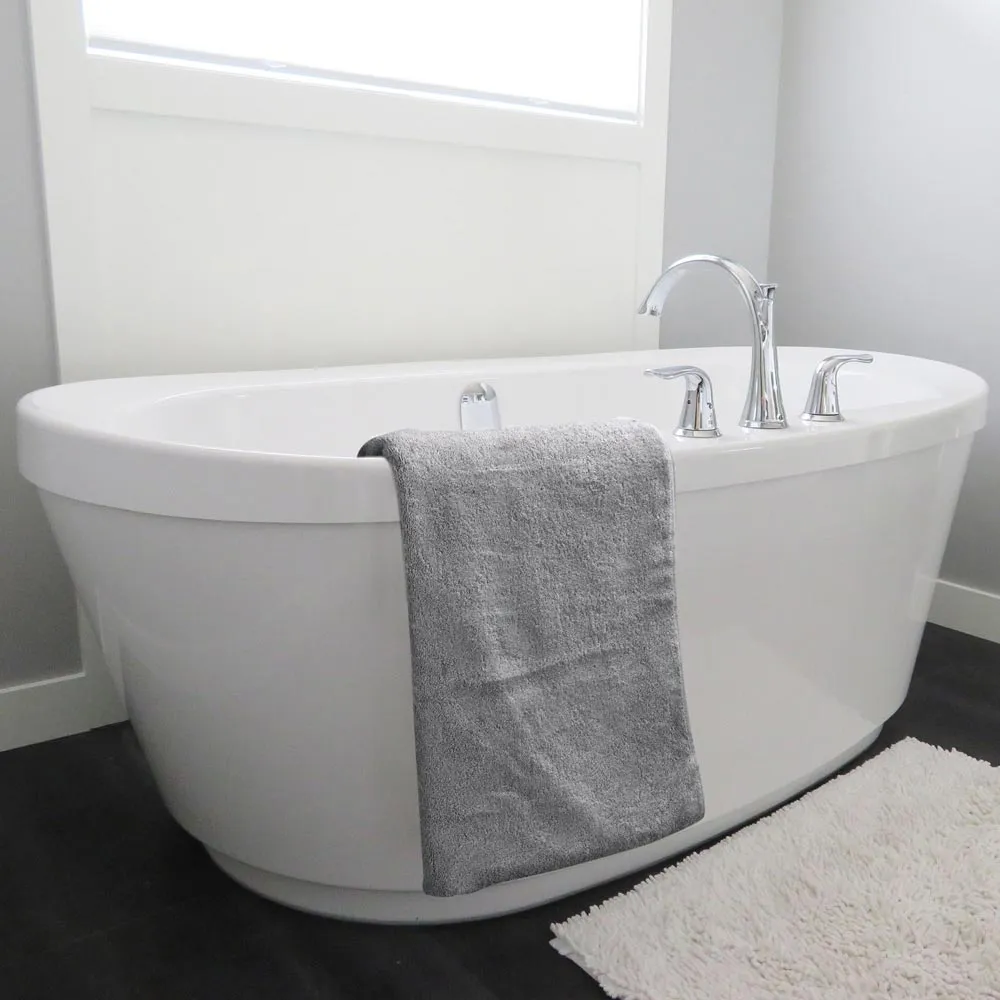 TheLAShop Hotel Bath Towel Grey 28"x53" Spun Cotton 380gsm