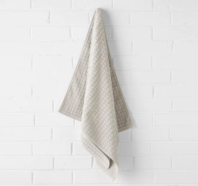 Waffle 580GSM Cotton Bath Towel Range Natural