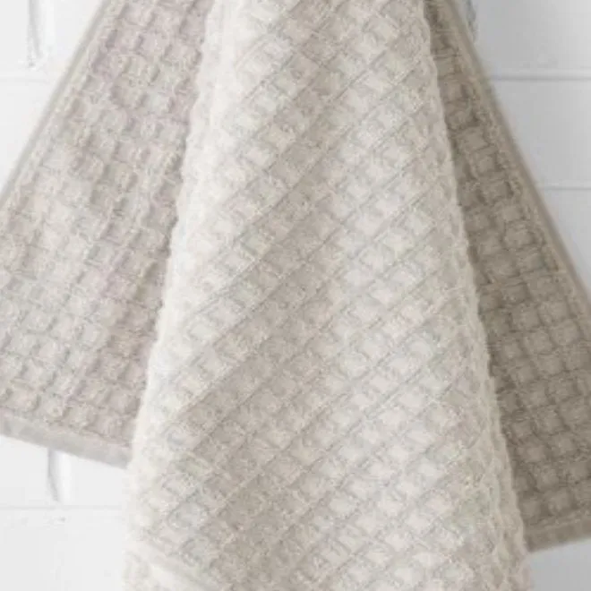 Waffle 580GSM Cotton Bath Towel Range Natural