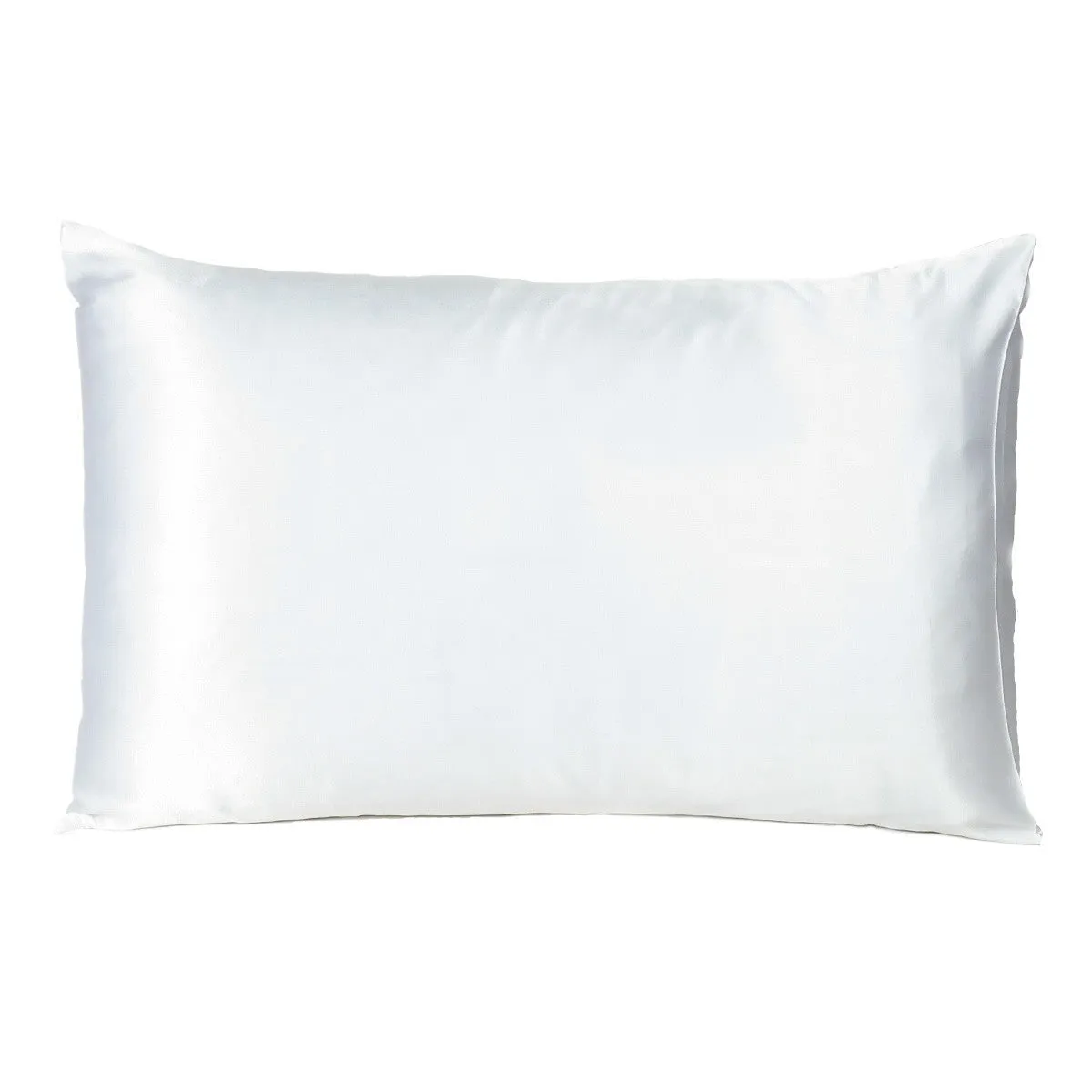 White Dreamy Set Of 2 Silky Satin Queen Pillowcases