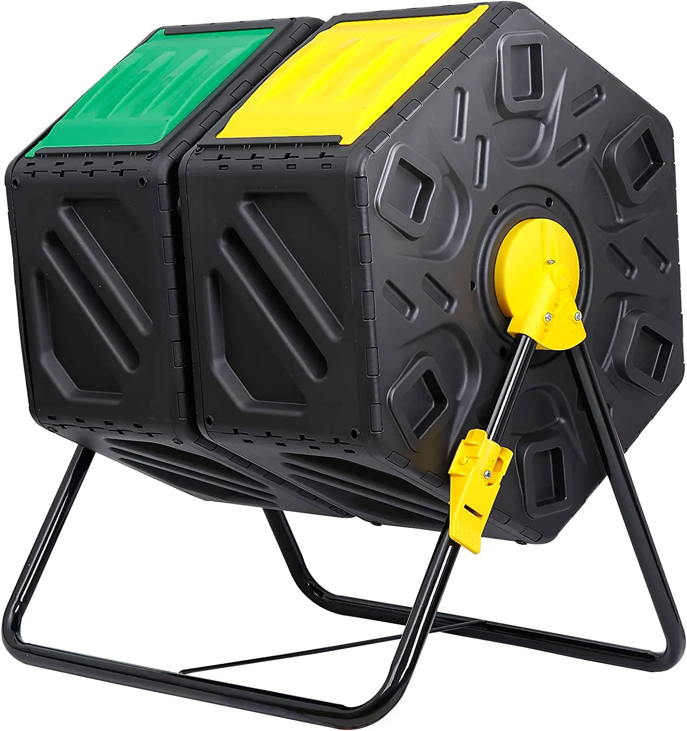 ZENY™  Compost Tumbler All-Season Heavy-Duty Outdoor BPA Free Large Composter Bin w/Sliding Door and Solid Steel Frame (18.5 & 37 Gallon)