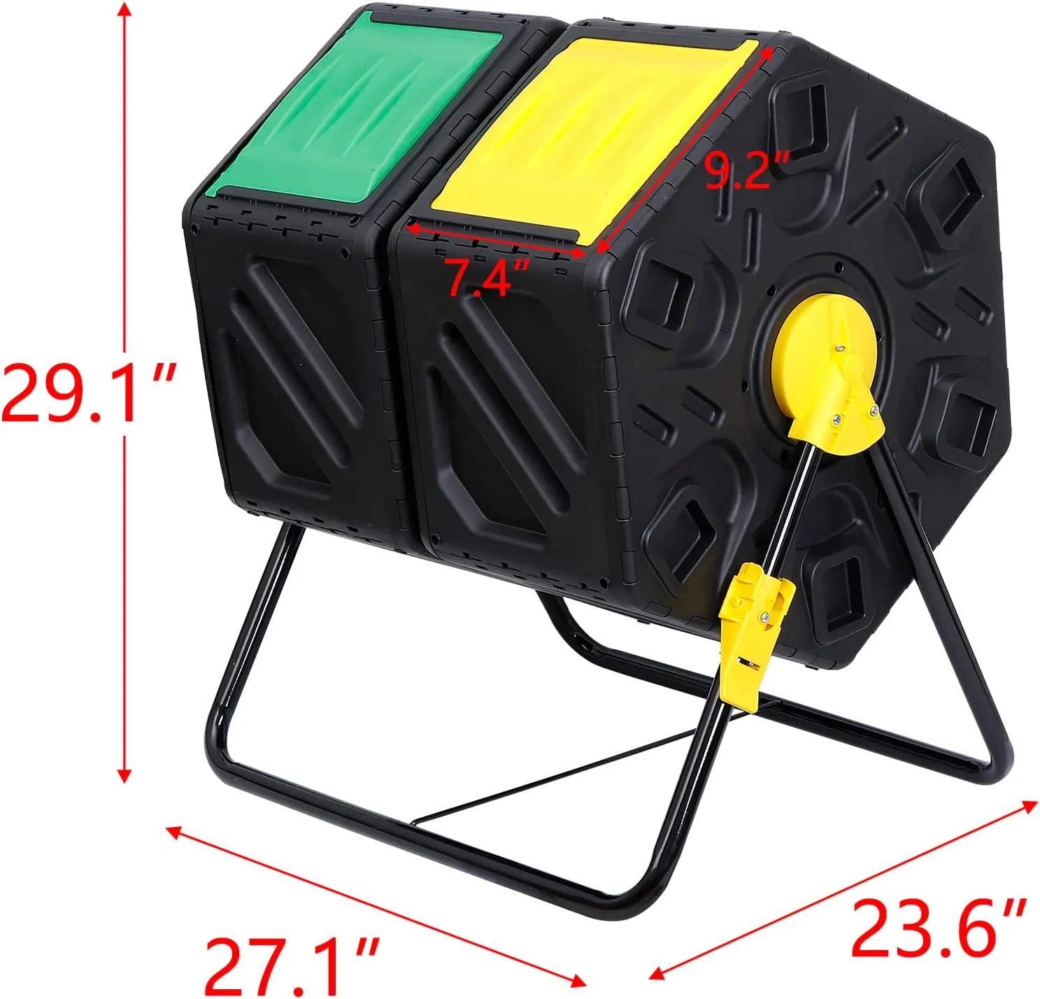 ZENY™  Compost Tumbler All-Season Heavy-Duty Outdoor BPA Free Large Composter Bin w/Sliding Door and Solid Steel Frame (18.5 & 37 Gallon)